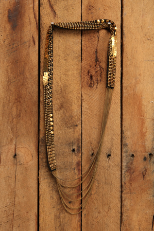 Free People Clothing Boutique > Beaded Fabric & Chain Necklace from freepeople.com