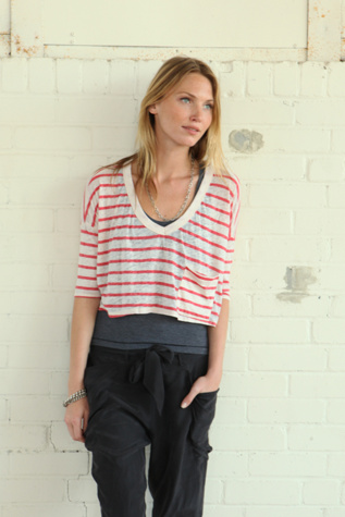 We The Free Stripe Crop Top