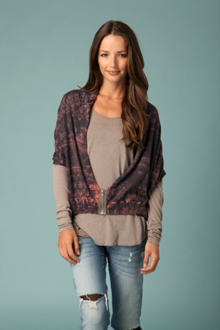 Lace Print Convertible Zip Wrap