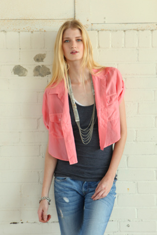 We The Free Silk Mesh Back Top