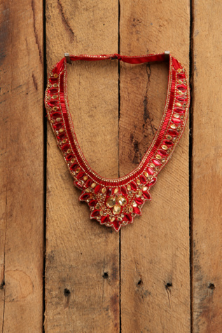 Red Crystal Bib Necklace