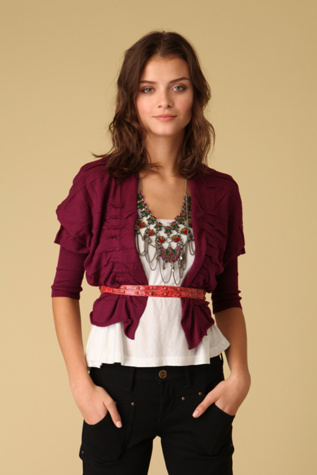 Cropped Open Cardigan