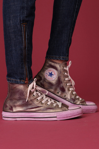 Distressed Overdye Metallic Converse