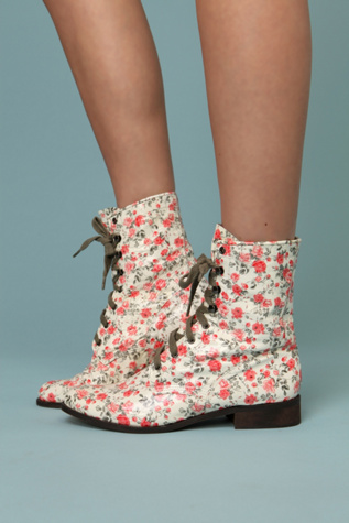 Floral Lace up Boot