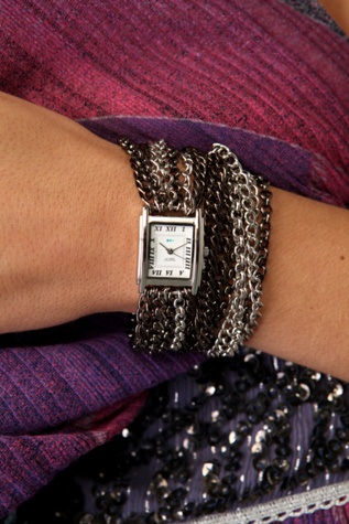 Gunmetal Chain Wrap Watch