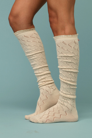 Sweetheart Ruffle Over The Knee Sock