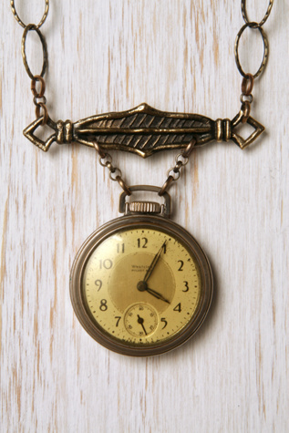 Vintage Pocket Watch One Of A Kind Necklace