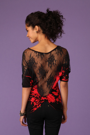 Sheer Lace Back Tunic