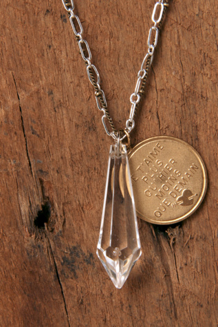 Crystal & Coin Drop Necklace