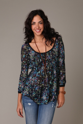 Silky Rib Printed Tunic