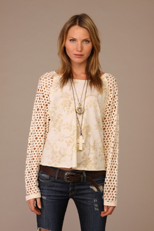 We The Free Rose Raglan Top