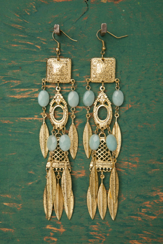 Totem Long Leaf Earrings