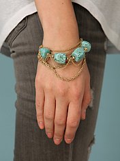 Twisted Chain & Rock Bracelet