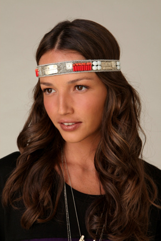Coral Silver & Stone Headband