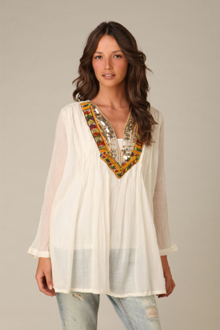 Embroidered Voile Tunic