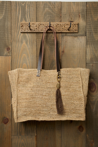 Free People Clothing Boutique > Straw & Leather Tassle Tote :  tote tassle straw tote straw
