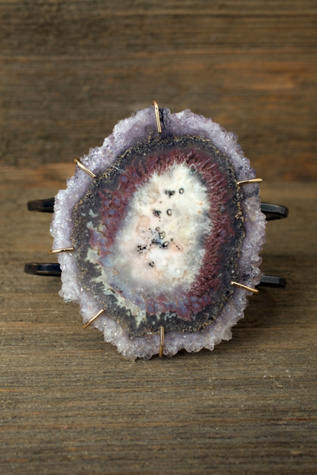 One of a Kind Purple Jasper Slice Cuff