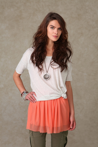 Chiffon And Mesh Slip