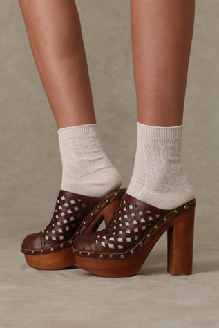 Cayenne Cutout Clog at Free People Clothing Boutique :  rounded toe studs womens brown