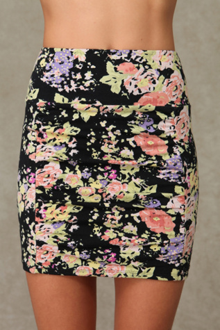 Printed Body Con Skirt
