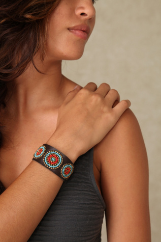 Desert Disc Leather Cuff