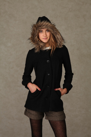 Fur Hooded Coat