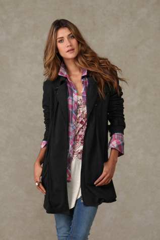 Long Wool Moto Jacket