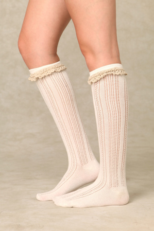 Crochet Ruffle Knee Sock