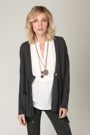 Cashmere Snap V-Neck Cardigan