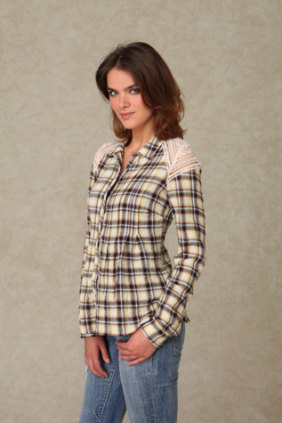 Longsleeve Crochet Plaid Shirt