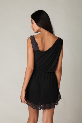 One Shoulder Lace Trim Tunic