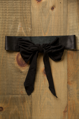 Knit and Leather Skinny Wraps