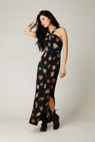 Floral Halter Maxi Dress