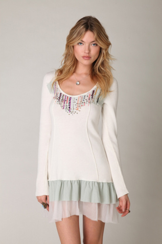 Embroidered Ruffle Hem Tunic