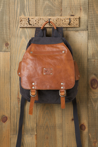 Leather and Canvas Backpack