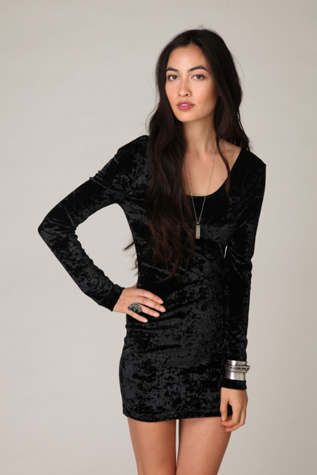 Solid Velvet Bodycon Slip