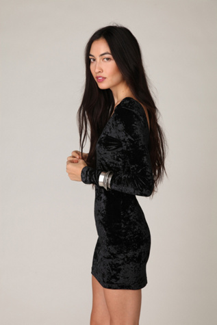 Solid Velvet Bodycon Slip