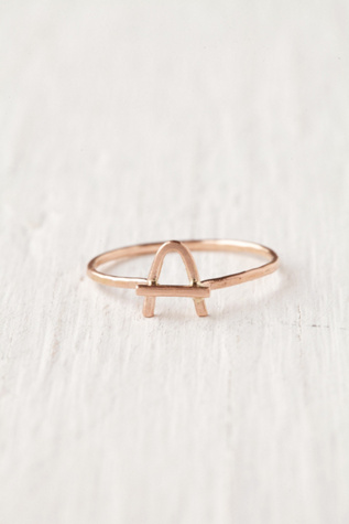 Rosegold Initial Rings