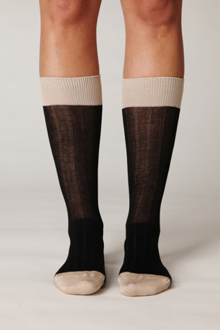 Cozet Sheer Colorblock Sock