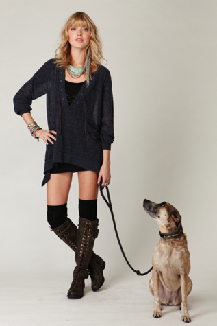 We The Free Suede Lace Up Pullover