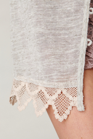 Slubby Crochet Hem Cardigan
