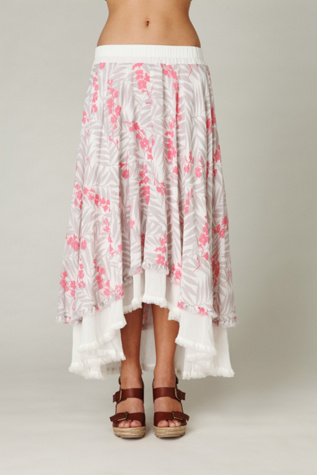 Floral High Low Maxi Skirt