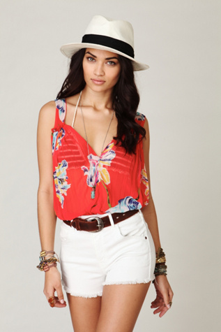 Pleated Florals Top