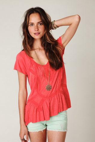 Short Sleeve Crafty Picnic Ruffle Tee