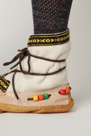 White Wool with Beige Suede