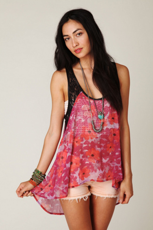 Large Floral Lace Inset Tunic