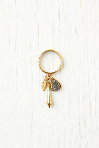 Drusy Charm Ring