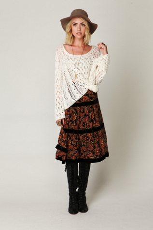 Pieced Velvet Skirt