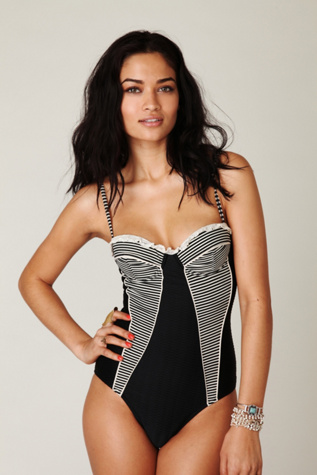 Stripe Underwire One Piece