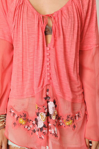 Meadow Embroidered Chiffon Top